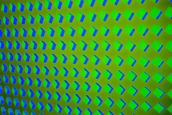 Art exhibit with cubes of various colors