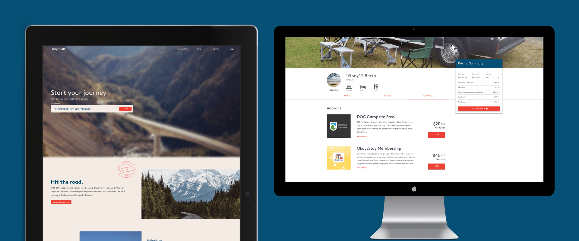 the mighway landing page
