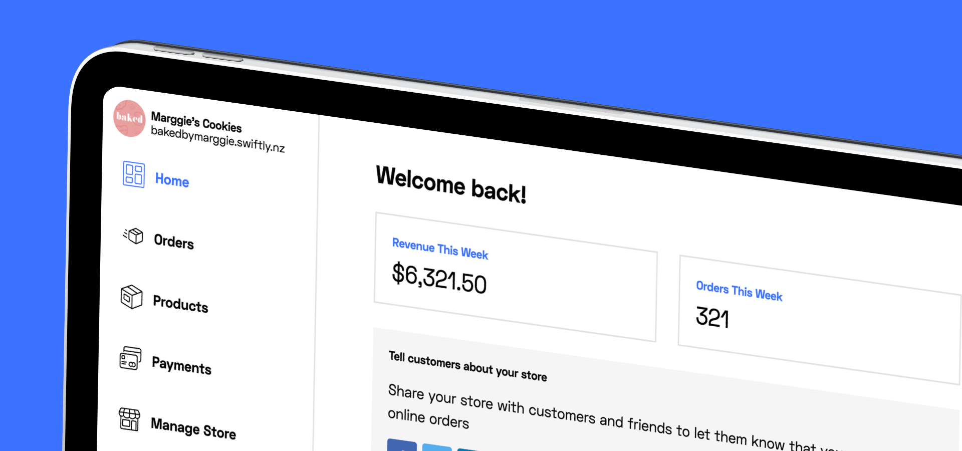 The Swiftly website in use